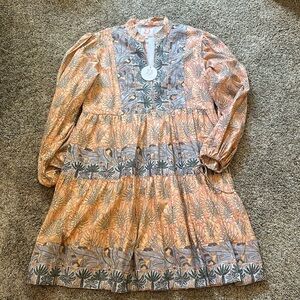 Victoria Dunn Autumn Leaf Long Sleeve Dress